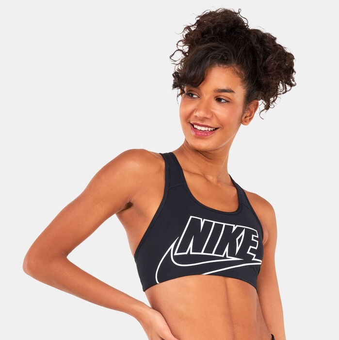Nike Women's Swoosh Futura Sports Bra Black Nike Women's Swoosh Futura Sports Bra Black image number 0
