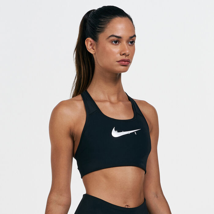Nike Women's Swoosh Graphic Sports Bra Black Nike Women's Swoosh Graphic Sports Bra Black image number 0