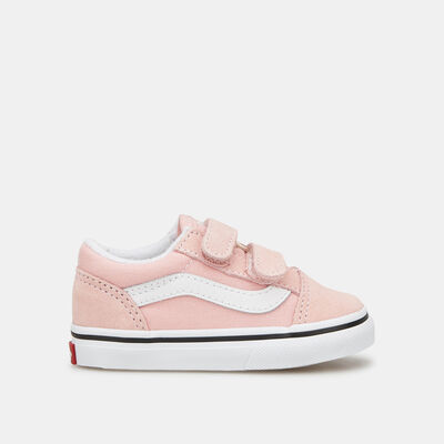 Vans Kids' Old Skool Velcro Unisex Shoe (Baby and Toddler) Pink