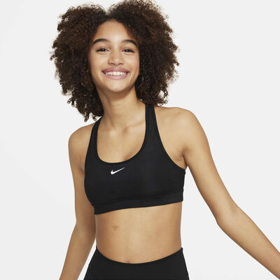 Nike Kids' Swoosh Medium-Support Sports Bra Black
