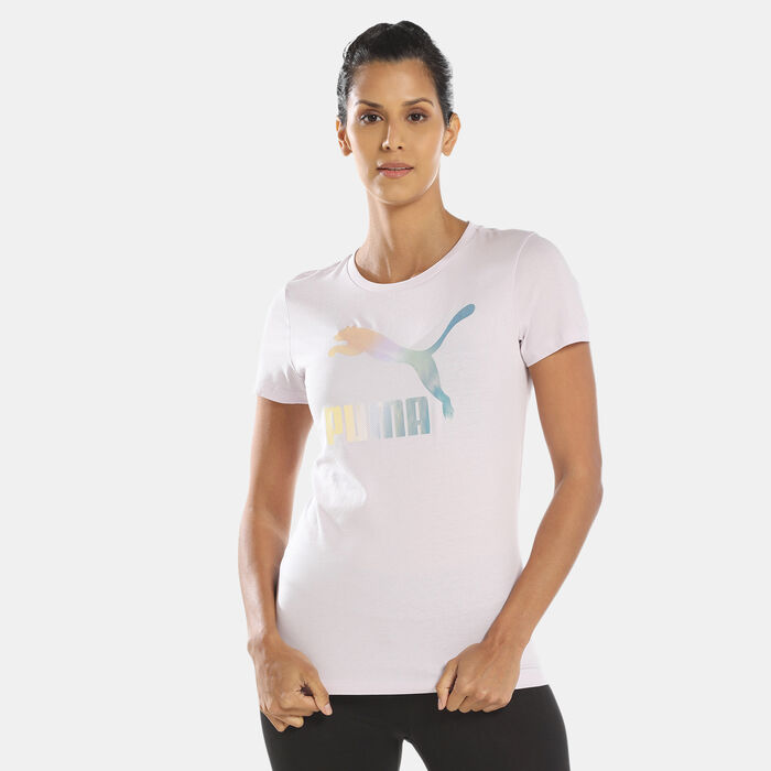 PUMA Women's Crystal Galaxy Graphic T-Shirt Purple PUMA Women's Crystal Galaxy Graphic T-Shirt Purple image number 0
