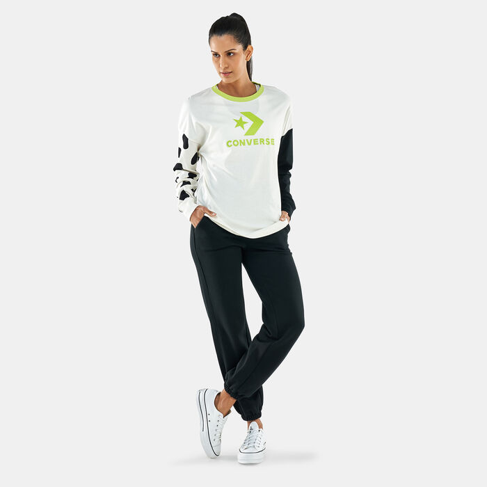 Converse Women's Cheetah Colourblocked Star Chevron T-Shirt Multi Converse Women's Cheetah Colourblocked Star Chevron T-Shirt Multi image number 2