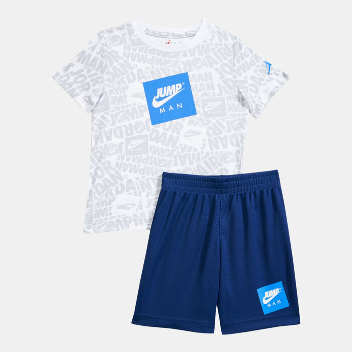 Jordan Kids' Allover Print T-Shirt and Shorts Set (Baby & Toddler) Blue Jordan Kids' Allover Print T-Shirt and Shorts Set (Baby & Toddler) Blue image number 0