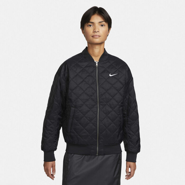 Nike Women's Sportswear Reversible Varsity Bomber Jacket Black Nike Women's Sportswear Reversible Varsity Bomber Jacket Black image number 4