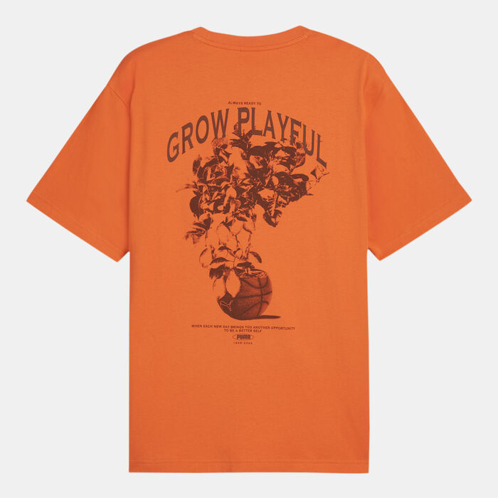 PUMA Men's Graphics Grow Playful T-Shirt Orange PUMA Men's Graphics Grow Playful T-Shirt Orange image number 1