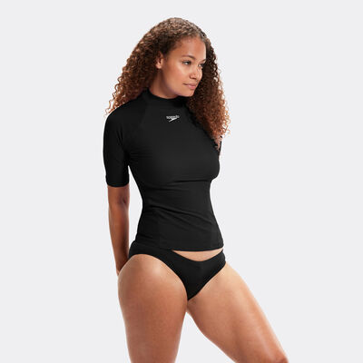 Speedo Women's Logo Swimming Rashguard Black