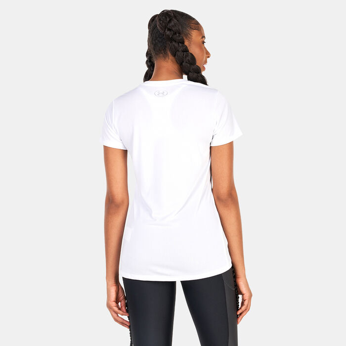 Under Armour Women's UA Tech™ V-Neck T-Shirt White Under Armour Women's UA Tech™ V-Neck T-Shirt White image number 1