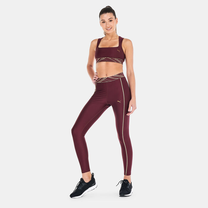 PUMA Women's Deco Glam High-Waist Leggings Red PUMA Women's Deco Glam High-Waist Leggings Red image number 2