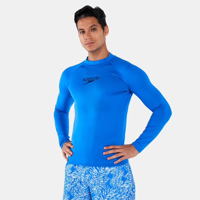 Speedo Men's Essential Rashguard Swimming T-Shirt Blue Speedo Men's Essential Rashguard Swimming T-Shirt Blue image number 0
