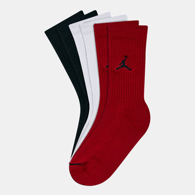 Jordan Kids' Jumpman Crew Socks (3 Pack) Red