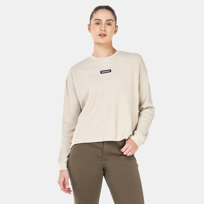 Timberland Women's Waffle-Knit T-Shirt Grey Timberland Women's Waffle-Knit T-Shirt Grey image number 0