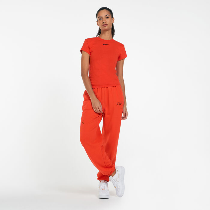Nike Women's Sportswear Icon Clash Oversized Fleece Joggers Red Nike Women's Sportswear Icon Clash Oversized Fleece Joggers Red image number 2