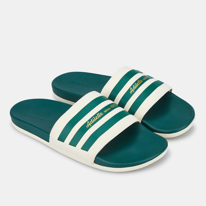 adidas Adilette Comfort Slides Green adidas Adilette Comfort Slides Green image number 0