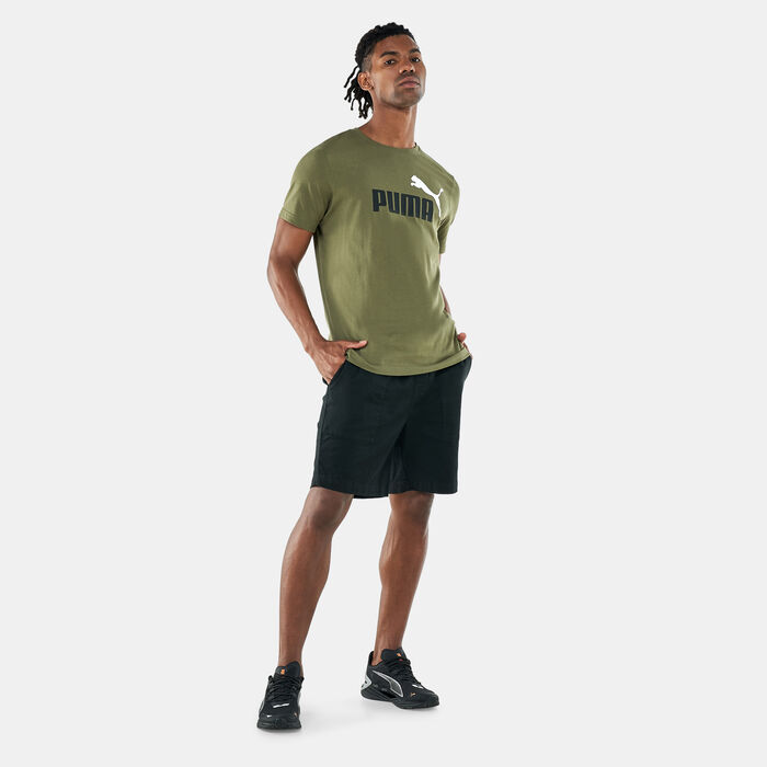 PUMA Men's Essentials+ 2 Colour Logo T-Shirt Green PUMA Men's Essentials+ 2 Colour Logo T-Shirt Green image number 2