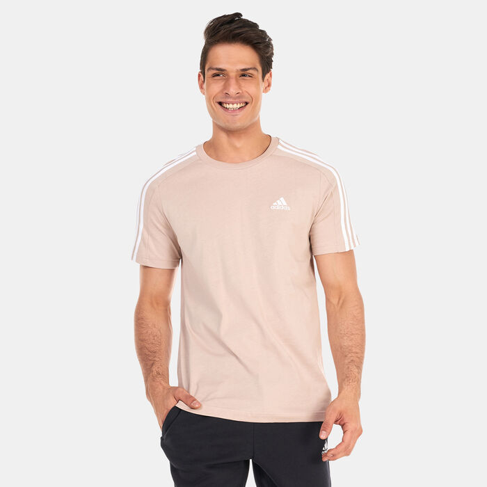 adidas Men's Essentials 3-Stripes T-Shirt Beige adidas Men's Essentials 3-Stripes T-Shirt Beige image number 0