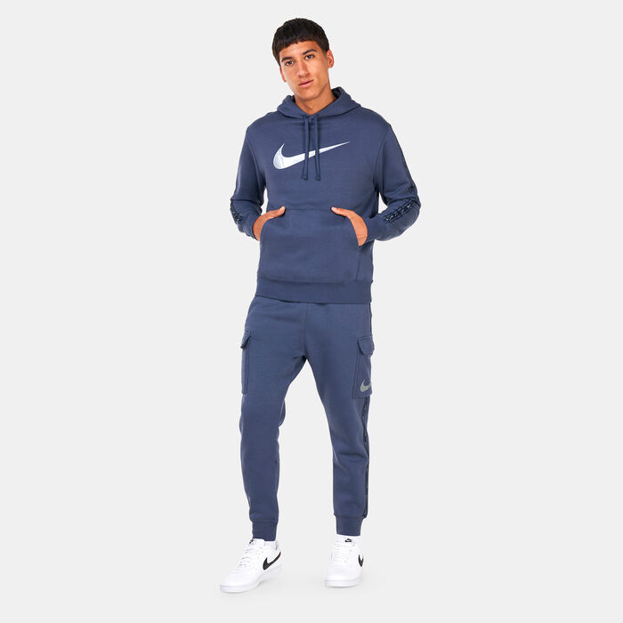 Nike Men's Sportswear Repeat Pullover Fleece Hoodie Blue Nike Men's Sportswear Repeat Pullover Fleece Hoodie Blue image number 2