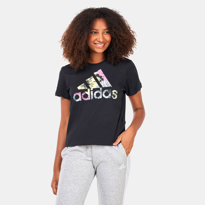 adidas Women's AOP Reg T-Shirt Black image number 0