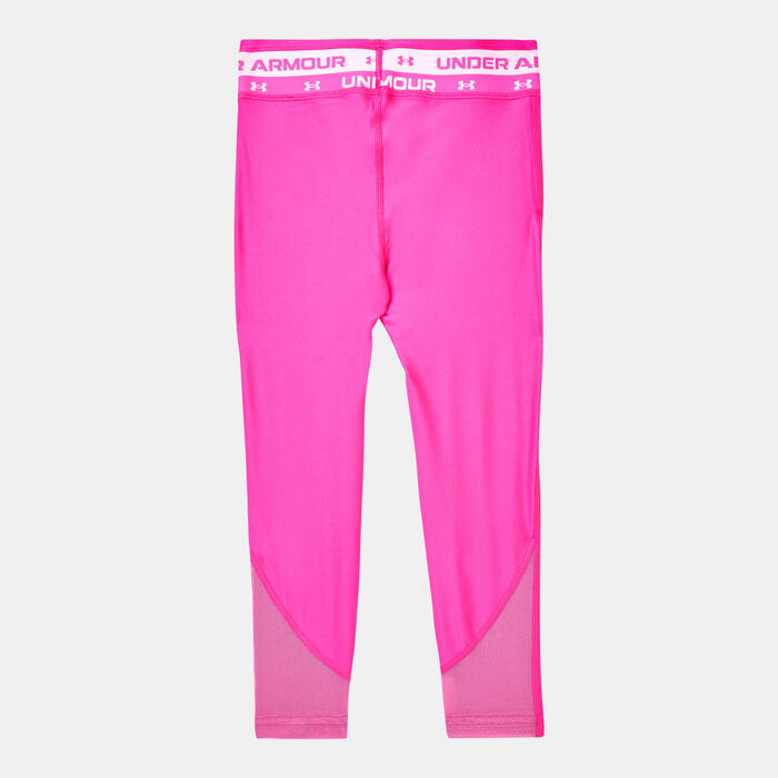 Under Armour Kids' HeatGear® Armour Crop Leggings Pink Under Armour Kids' HeatGear® Armour Crop Leggings Pink image number 1
