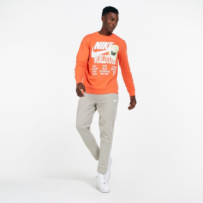 Nike Men's Sportswear World Tour T-Sweatshirt Orange Nike Men's Sportswear World Tour T-Sweatshirt Orange image number 2