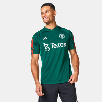 adidas Men's Manchester United Tiro 23 Training Football Jersey Green adidas Men's Manchester United Tiro 23 Training Football Jersey Green