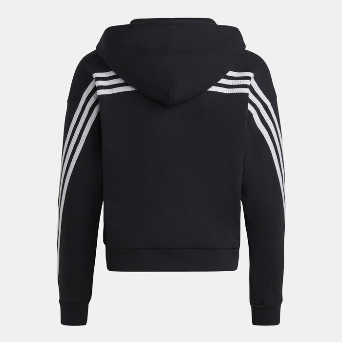 adidas Kids' Future Icons 3-Stripes Running Full-Zip Hoodie Black adidas Kids' Future Icons 3-Stripes Running Full-Zip Hoodie Black image number 1