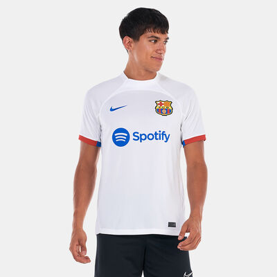 Nike Men's Dri-FIT F.C. Barcelona Stadium Away Football Jersey - 2023/24 White Nike Men's Dri-FIT F.C. Barcelona Stadium Away Football Jersey - 2023/24 White