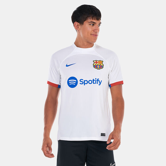 Nike Men's Dri-FIT F.C. Barcelona Stadium Away Football Jersey - 2023/24 White Nike Men's Dri-FIT F.C. Barcelona Stadium Away Football Jersey - 2023/24 White image number 0