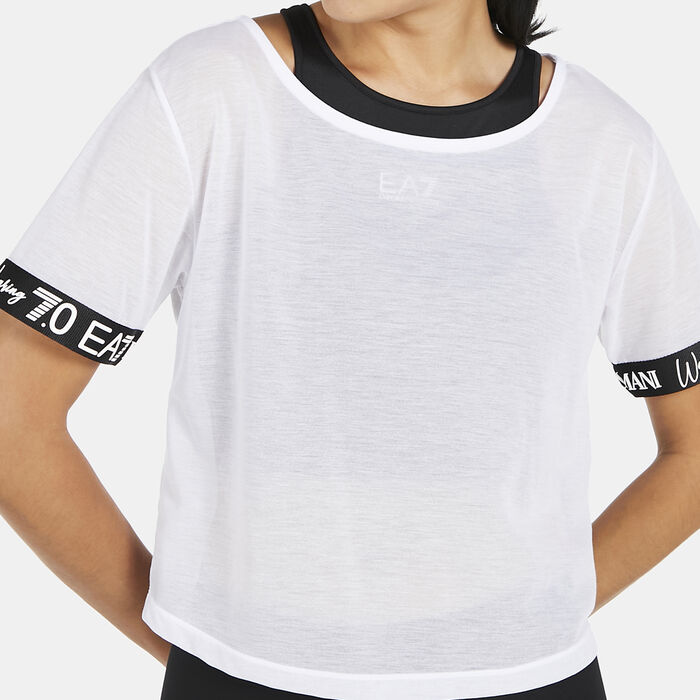 EA7 Emporio Armani Women's Training Top and T-Shirt Set White image number 3