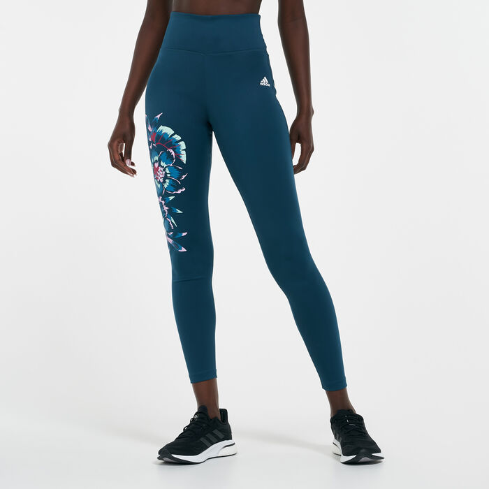 adidas Women's FARM Rio Feelbrilliant AEROREADY Leggings Blue adidas Women's FARM Rio Feelbrilliant AEROREADY Leggings Blue image number 0