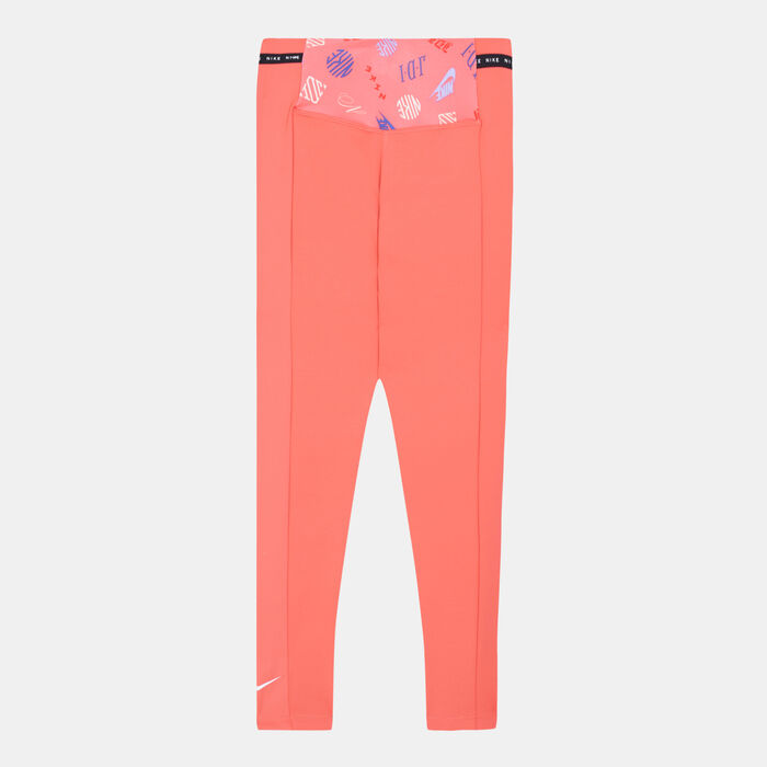 Nike Kids' Dri-FIT One Luxe Leggings (Older Kids) Orange Nike Kids' Dri-FIT One Luxe Leggings (Older Kids) Orange image number 1
