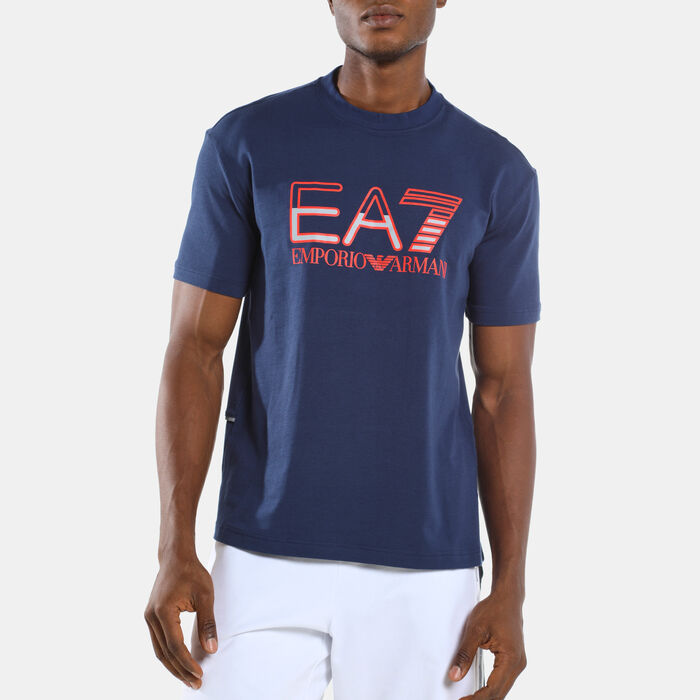 EA7 Emporio Armani Men's Train Logo Series Special Logo T-Shirt Blue EA7 Emporio Armani Men's Train Logo Series Special Logo T-Shirt Blue image number 3