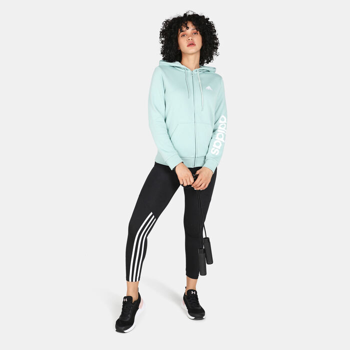 adidas Women's Essentials Logo Hoodie White adidas Women's Essentials Logo Hoodie White image number 2