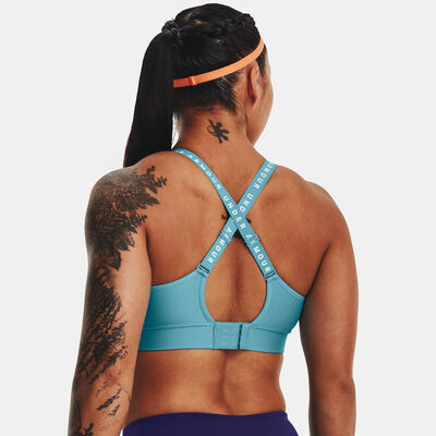 Under Armour Women's Infinity Mid Covered Medium-Support Training Sports Bra Blue