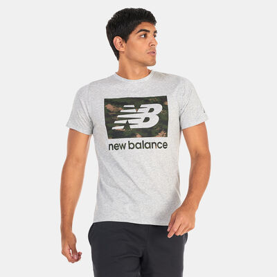 New Balance Men's Heathertech Graphic T-Shirt Blue