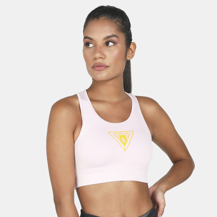 Reebok Women's Meet You There Sports Bra Pink Reebok Women's Meet You There Sports Bra Pink image number 0