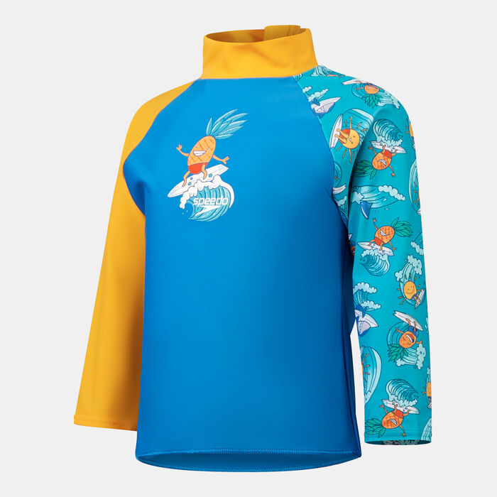 Speedo Kids' Long Sleeve Printed Rashguard Blue image number 0