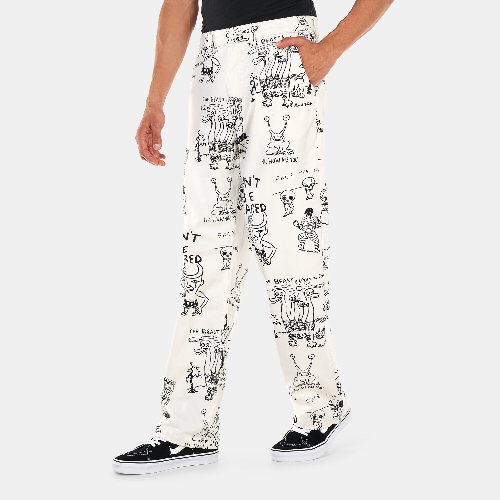 Men s x Daniel Johnston Authentic Chino Pants White Vans in Qatar SSS