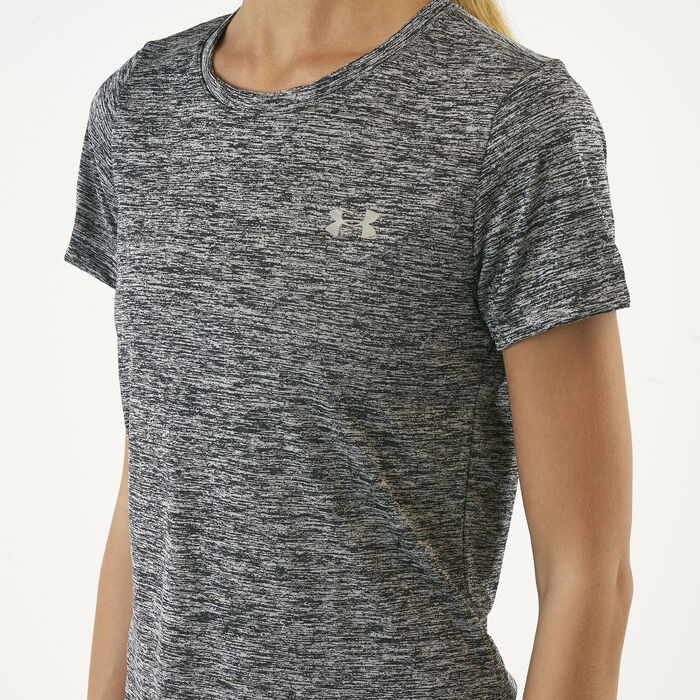 Under Armour Women's UA Tech™ Twist Training T-Shirt Black Under Armour Women's UA Tech™ Twist Training T-Shirt Black image number 3