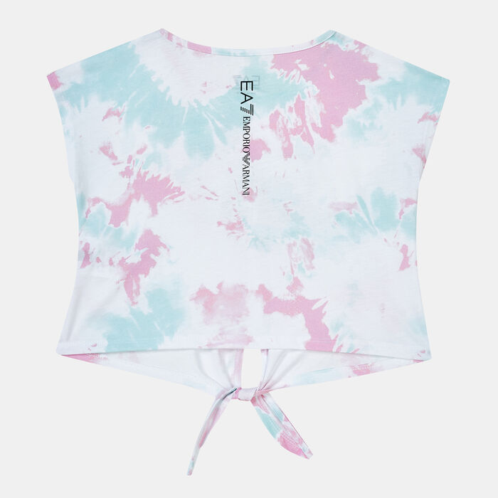 EA7 Emporio Armani Kids' Graphic Crop T-Shirt Blue EA7 Emporio Armani Kids' Graphic Crop T-Shirt Blue image number 1