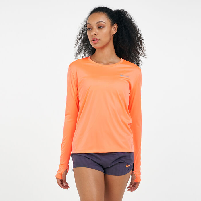 Nike Women's Miler T-Shirt Orange image number 0