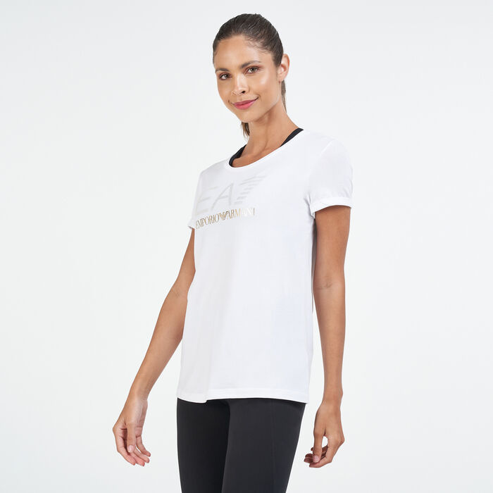 EA7 Emporio Armani Women's Brand T-Shirt White EA7 Emporio Armani Women's Brand T-Shirt White image number 0