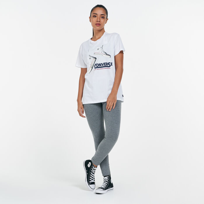Converse Women's Summer Sneakers T-Shirt White image number 2