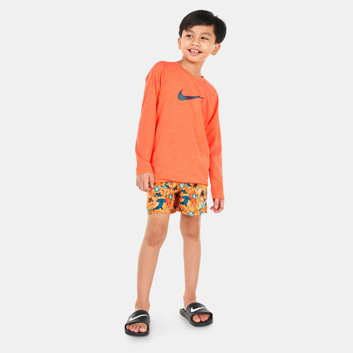 Nike Swim Kids' Heather Hydroguard Swim Top Orange Nike Swim Kids' Heather Hydroguard Swim Top Orange image number 2