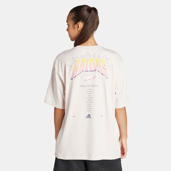 adidas Women's Band Merch Graphic T-Shirt Beige adidas Women's Band Merch Graphic T-Shirt Beige image number 1