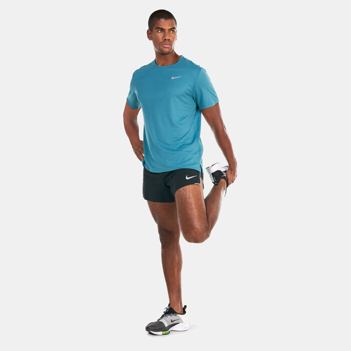 Nike Men's Miler Dri-FIT UV Running T-Shirt Green Nike Men's Miler Dri-FIT UV Running T-Shirt Green image number 2