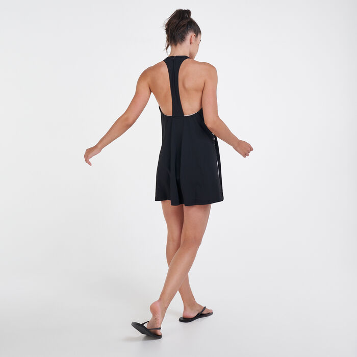 Speedo Women's Boom Logo Splice Swimming Dress Black Speedo Women's Boom Logo Splice Swimming Dress Black image number 1