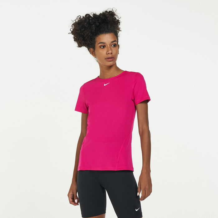 Nike Women's Pro Mesh T-Shirt Pink image number 0