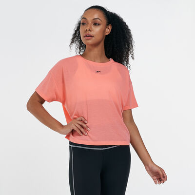 Reebok Women's Workout Ready Supremium T-Shirt Orange Reebok Women's Workout Ready Supremium T-Shirt Orange