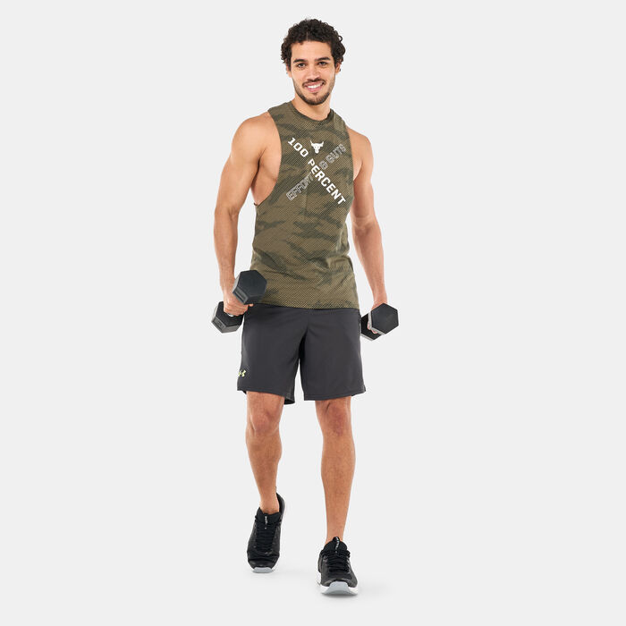 Under Armour Men's UA Project Rock 100 Percent Tank Top Green Under Armour Men's UA Project Rock 100 Percent Tank Top Green image number 2