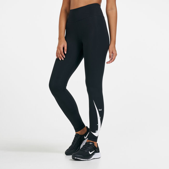 Nike Womens' Swoosh Run Leggings Black Nike Womens' Swoosh Run Leggings Black image number 0